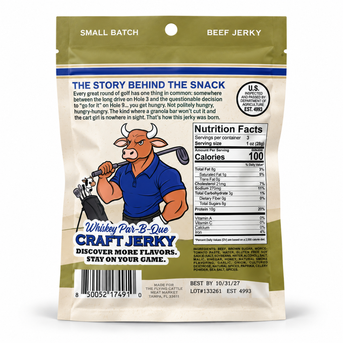 Whiskey Par-B-Que Golf Beef Jerky